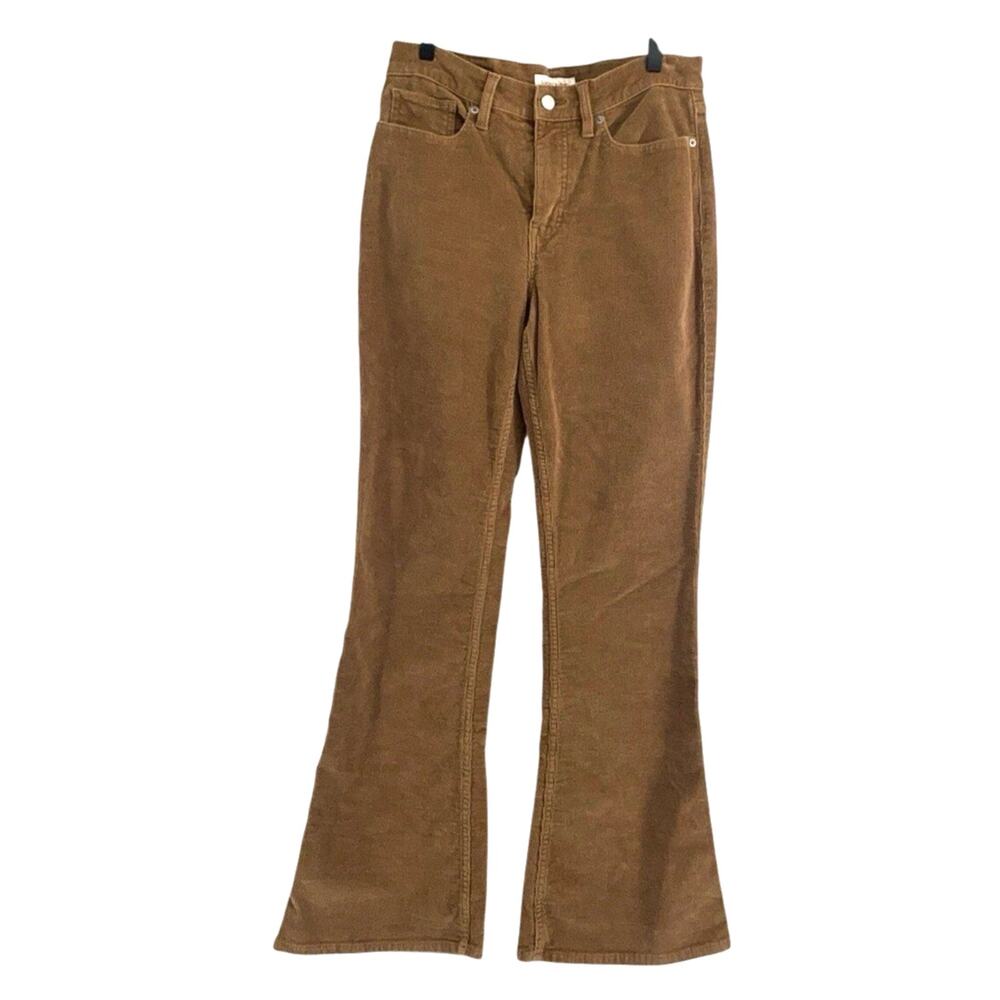 Lucky Brand Stevie High Rise Flare Corduroy Pants Brown Size 8/29 Stretch Retro